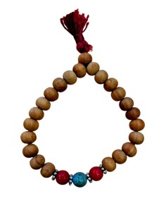 Pulsera palo de rosa natural con turquesa 8 mm