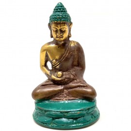 Buda amitaba verde y dorado 6 cms.