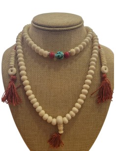 Mala hueso natural con turquesita 10 mm