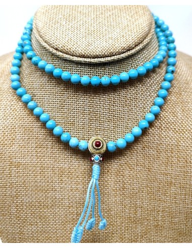 Mala de Howlita azul 8 mm con cierre "princess"