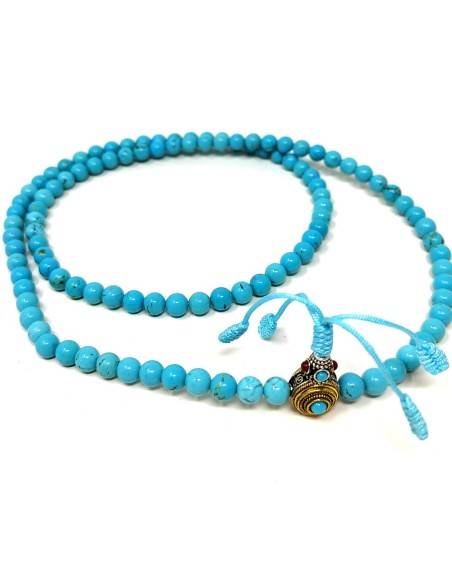 Mala de Howlita azul 8 mm con cierre "princess"