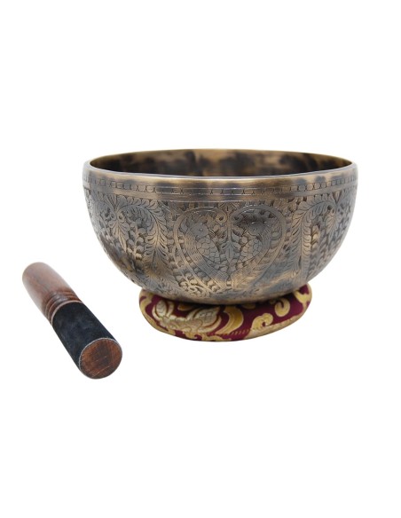 Cuenco Jhumka grabado especial. 20 cm 1.133 gr.