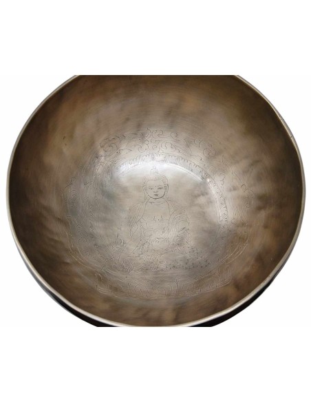 Cuenco Full Moon grabado con "Buda de la medicina". 23 cm - 1.449 gr