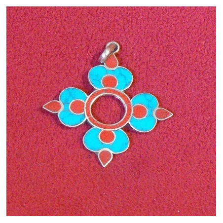 Colgante doble dorje pedreria