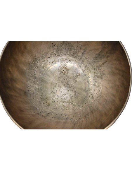 Cuenco Full Moon grabado con "Tara Blanca". 27 cm - 2,190 Kg.