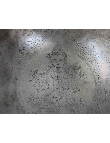 Cuenco Full Moon grabado con "Avalokiteshvara". 26 cm - 1,793 Kg.