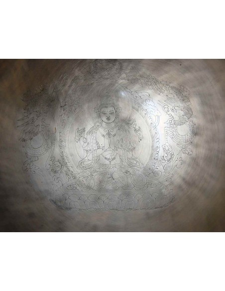 Cuenco Full Moon grabado con "Avalokiteshvara". 26 cm - 1,793 Kg.