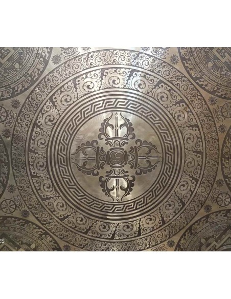 Gong Tam Tam 50 cm. "Doble dorje - Símbolos auspiciosos" + funda
