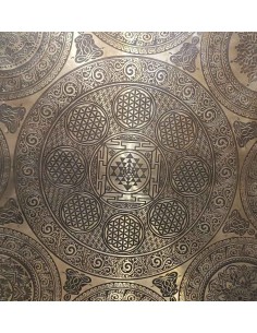 Gong Tam Tam 50 cm. "shree yantra - Flor de la vida" + funda 2
