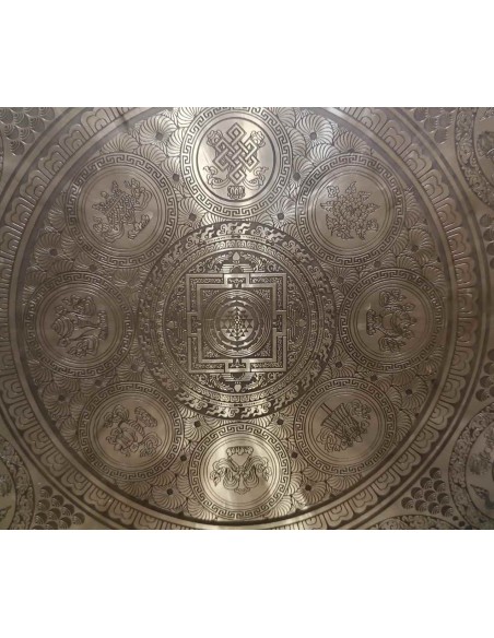 Gong Tam Tam 50 cm. "Signos auspiciosos - om mane" + funda