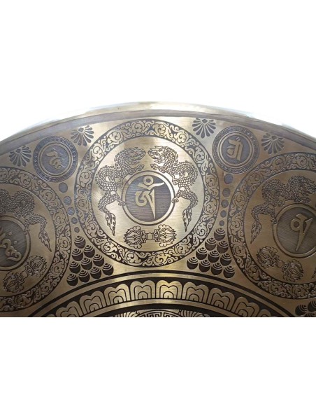 Gong Tam Tam 50 cm. "Signos auspiciosos - om mane" + funda