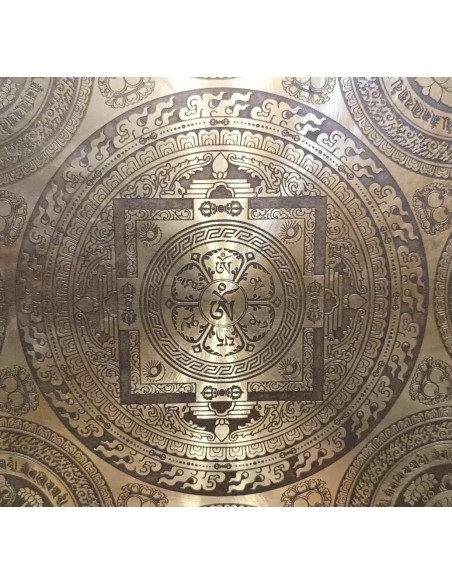 Gong Tam Tam 40 cm. "Mandala om mane- Signos auspiciosos" + funda
