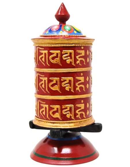 Rueda de oración grande de metal "Om mane padme hum"