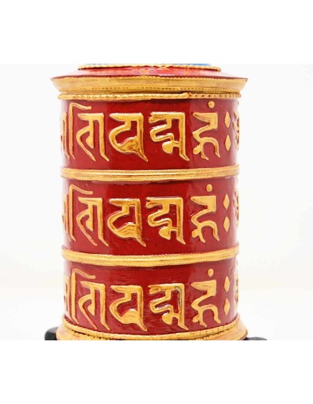 Rueda de oración grande de metal "Om mane padme hum"