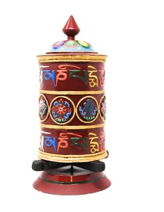 Rueda de oración grande de metal "Om mane padme hum +...