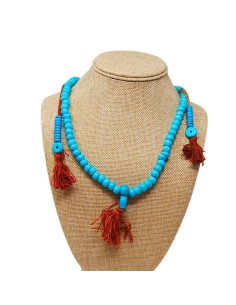 Jamala de hueso esmaltado en azul claro 8 mm