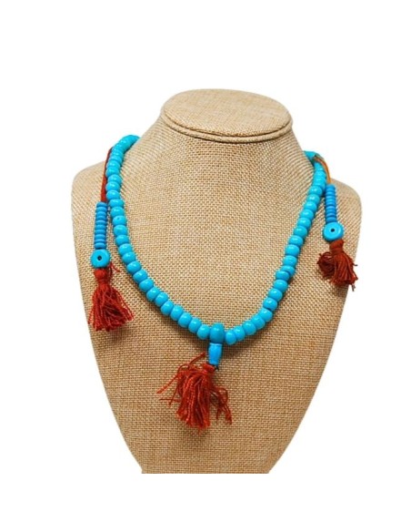 Jamala de hueso esmaltado en azul claro 8 mm