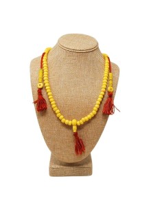 Jamala de hueso esmaltado en amarillo 8 mm