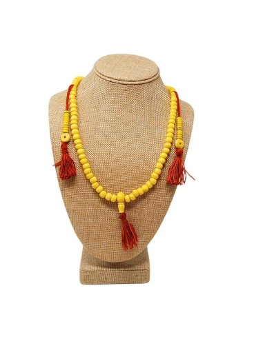 Jamala de hueso esmaltado en amarillo 8 mm