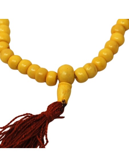 Jamala de hueso esmaltado en amarillo 8 mm