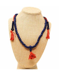 Jamala de hueso esmaltado en morado oscuro 8 mm