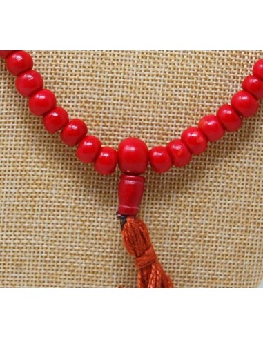 Jamala de hueso esmaltado rojo 8 mm