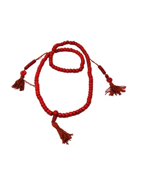 Jamala de hueso esmaltado rojo 8 mm