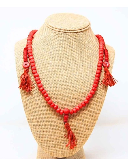 Jamala de hueso esmaltado rojo 8 mm