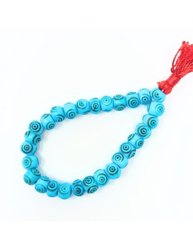 Pulsera de hueso azul claro "tercer ojo" 8 mm