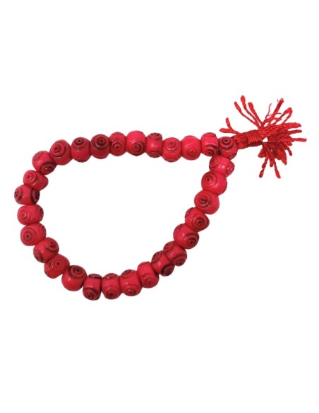 Pulsera de hueso rojo "tercer ojo" 8 mm