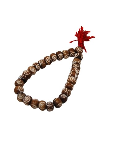Pulsera de hueso marrón "tercer ojo" 8 mm