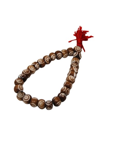 Pulsera de hueso marrón "tercer ojo" 8 mm