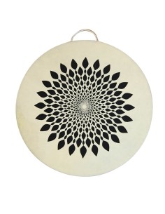 "Pandero oceánico pintado mix" - 50 cm