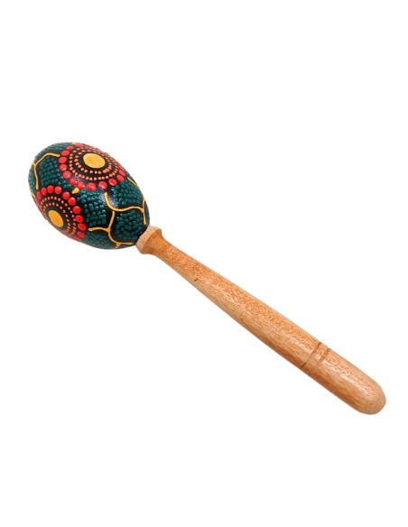 Maraca de madera pintada
