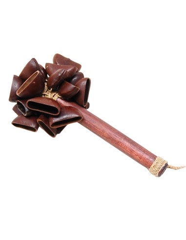 Maraca chamánica de semillas oscuras