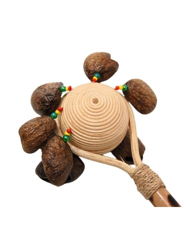 Maraca chamánica semillas/ratán