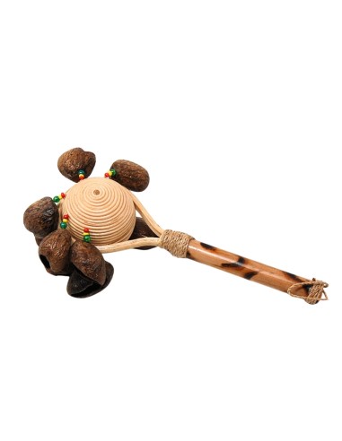 Maraca chamánica semillas/ratán