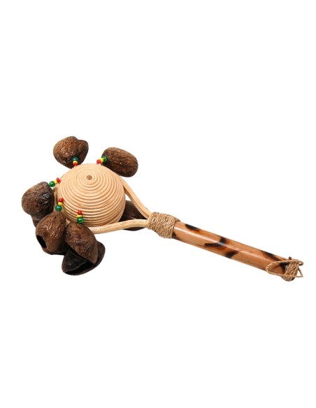 Maraca chamánica semillas/ratán