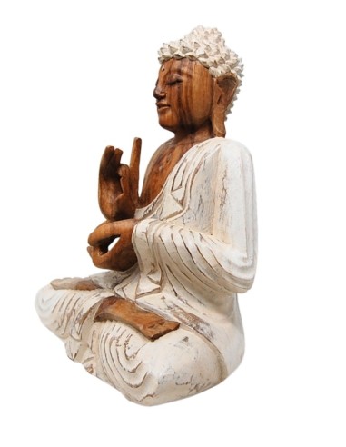 Buda blanco "Dharmachakra mudra" 32 cm