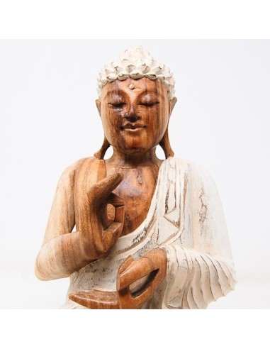 Buda blanco "Dharmachakra mudra" 32 cm