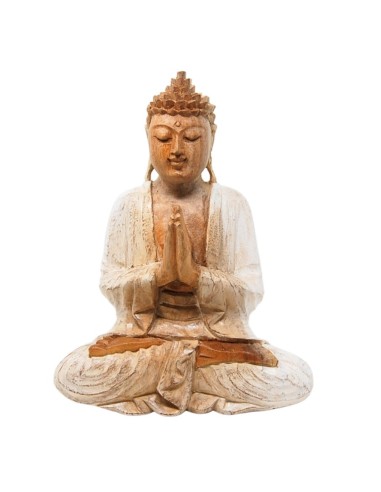 Buda blanco "Pranam Mudra" - 28  cm