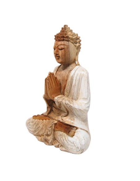 Buda blanco "Pranam Mudra" - 28  cm
