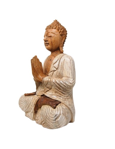 Buda blanco "Pranam Mudra" - 40  cm