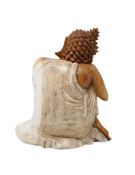 Buda sobre rodilla blanco 22 cm.