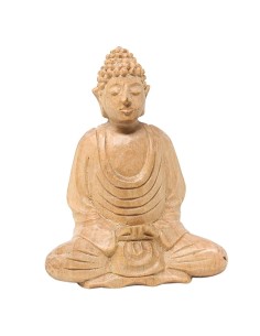 Buda de madera (Color claro) 13 cm.- Dhyana mudra