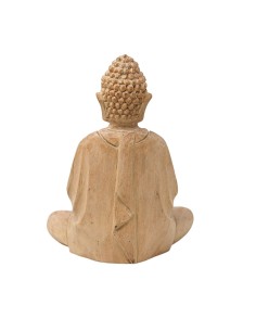 Buda de madera (Color claro) 13 cm.- Dhyana mudra 2