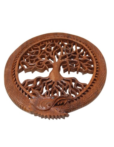 Árbol de la vida con dragón. Madera colgar -...