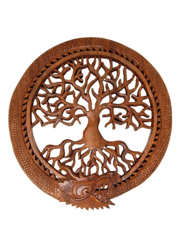 Árbol de la vida con dragón. Madera colgar -...