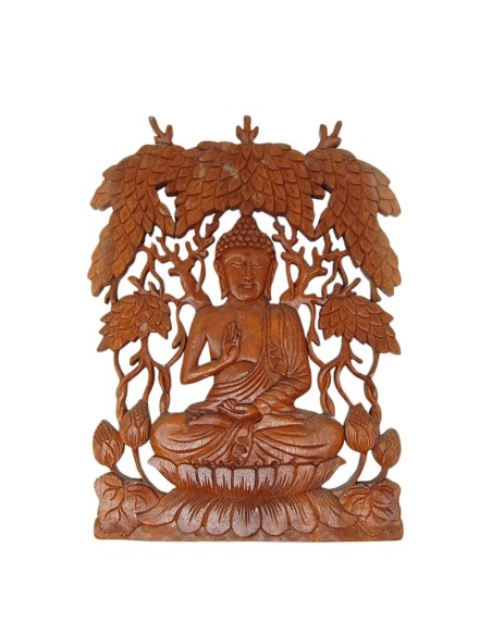 Buda "Abhaya mudra" - Madera colgar - 41 cm