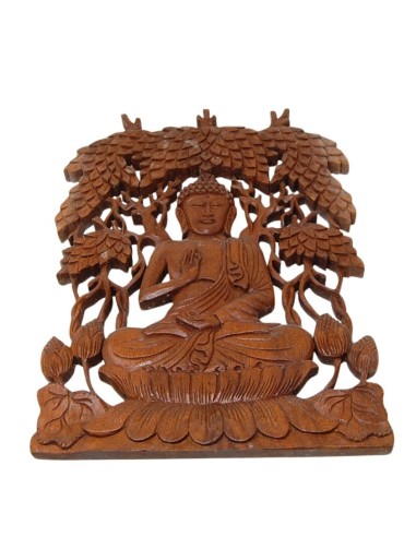 Buda "Abhaya mudra" - Madera colgar - 41 cm